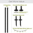 thumbnail image 6 of Excello Global Products Bistro Pole for String Lights with 50' G40 Lights Black 2/Pack (EGP-HD-0360), 6 of 9