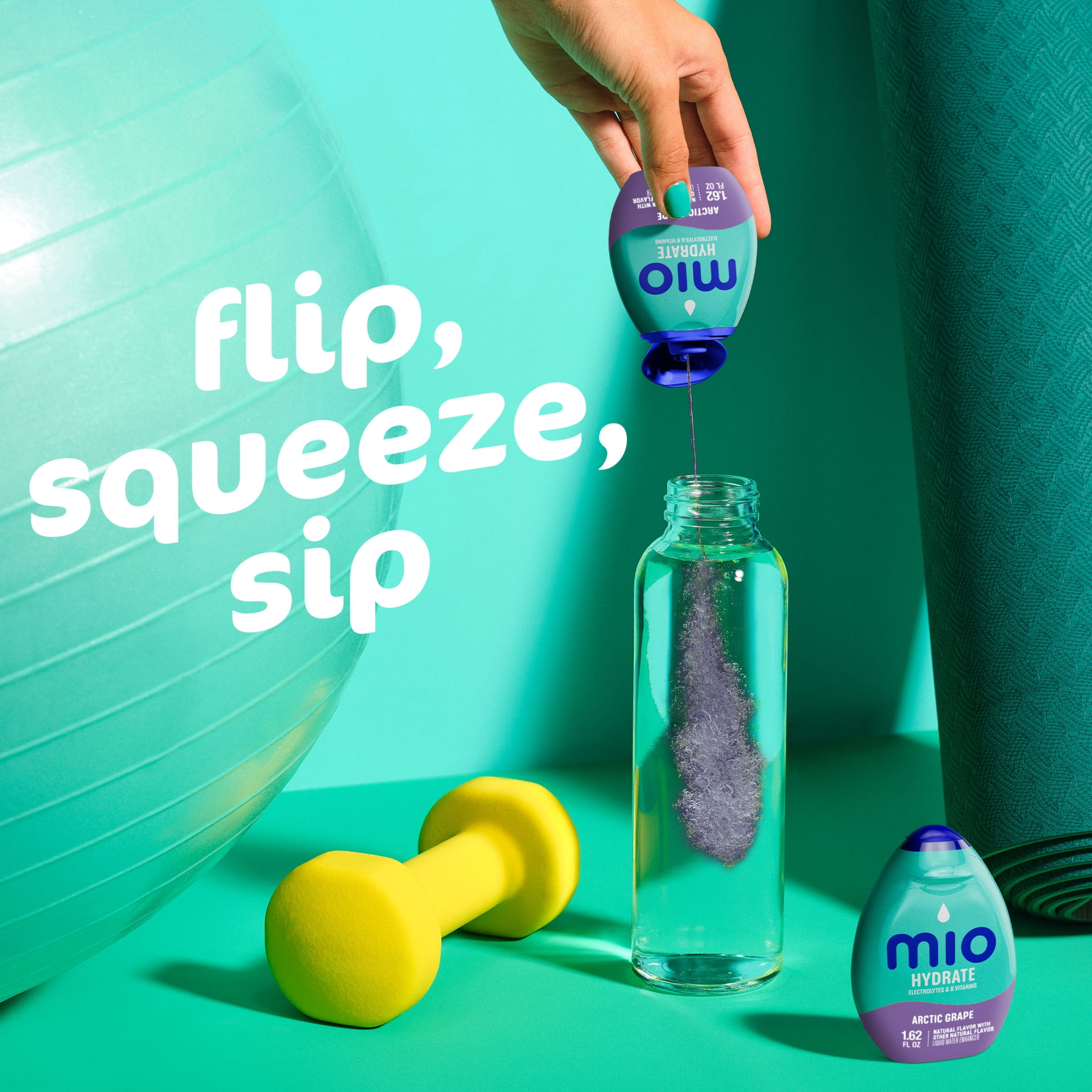 (12 pack) Mio Hydrate Arctic Grape Sugar Free Water Enhancer, 1.62 fl oz Bottle, Liquids