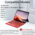 thumbnail image 2 of Slim Surface Type Cover for Pro 11/10/9/8/X 13", Backlit Keyboard with Trackpad and Pen Holder,Red, 2 of 7