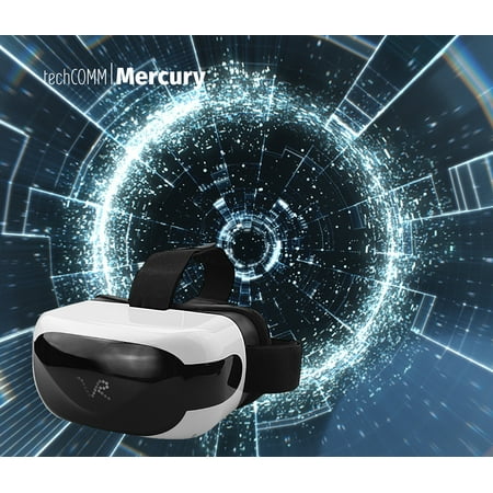 TechComm Mercury 8GB Android 3D Virtual Reality Glasses with 5-inch LCD Display, 1280 x 720 Resolution, Bluetooth, Mirror Structure, 300-Degrees Refractive Compensation & Highly Transparent Resin Lens