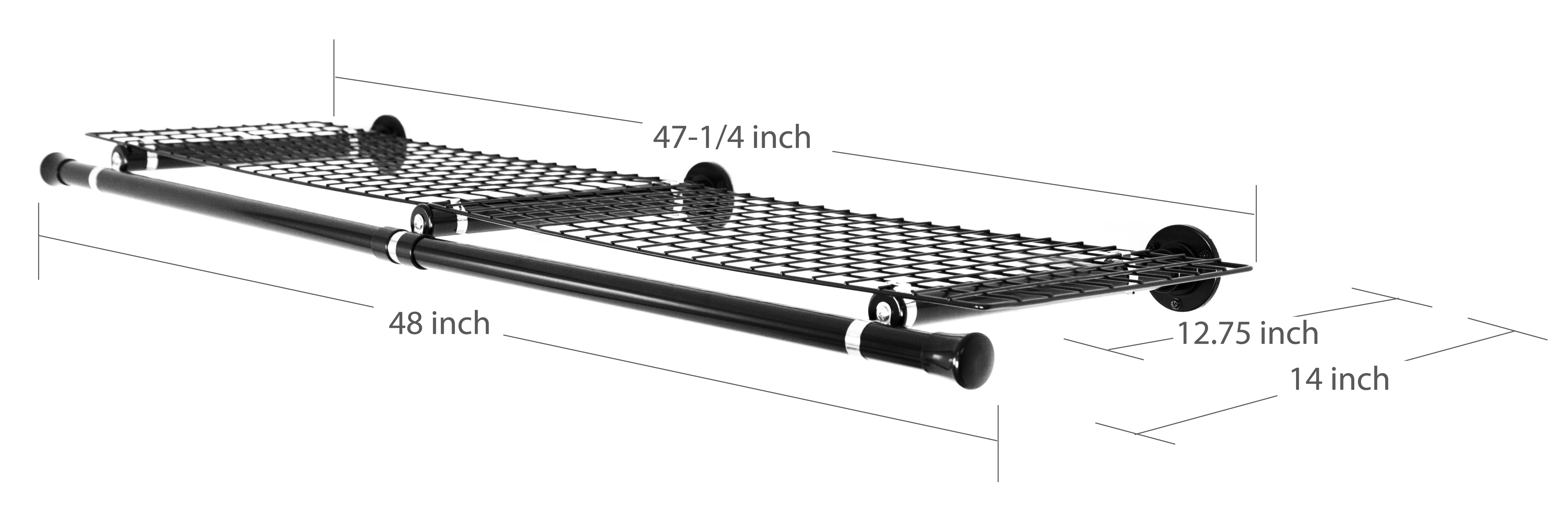 Central Design Products 14"W x 48"D 1-Shelf Wall Shelf Unit, White