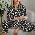 thumbnail image 6 of Pofeuu Cute skull Print Womens Pajamas Set Long Sleeve Sleepwear Button Down Nightwear Soft Pj Lounge Sets Button Down Pajamas Women-XX-Large, 6 of 7