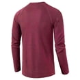 thumbnail image 4 of Avamo Mens Henley Waffle Casual Long Sleeve Lightweight Button T-Shirts Autumn Regular Fit Shirt, 4 of 4