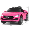 thumbnail image 2 of Costway 12V Maserati Licensed Kids Ride on Car w/ RC Remote Control Led Lights MP3 Pink, 2 of 9