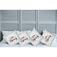 thumbnail image 2 of Ambesonne Love Throw Pillow Cover 4 Pack, Just Married Cartoon Car, 16", Pink White, 2 of 5