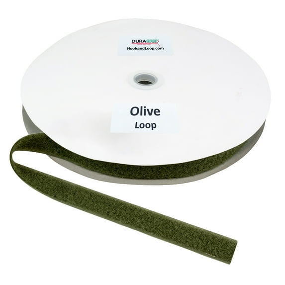 DuraGrip® Brand - 1" Olive Drab Loop Peel & Stick - Rubber