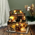 thumbnail image 3 of Mini Dollhouse Assemble Kits DIY Miniature Villa with LED Lights 3D for Home, 3 of 8