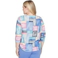 thumbnail image 2 of Alfred Dunner Womens Tie Side Ruched Colorblock Top, 2 of 4
