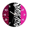 thumbnail image 2 of Trendy Black Red Leopard Zebra Animal Print Round Wall Clock for Living Room Modern Cheetah Stripes Wall Clock Home Decor Gift（12 Inch）, 2 of 6