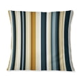 thumbnail image 3 of Designart "Classic Pinstripes in Teal and Brown" Striped Printed Throw Pillow, 3 of 5