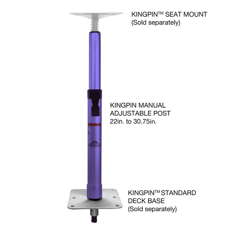 Springfield Marine Kingpin Manual Adjustable Post for Boat Seat, 22 in to 31 in, Size: Universal