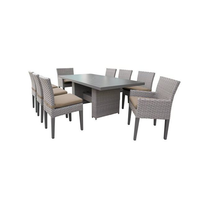 Florence Rectangulaire Extérieur Patio Table à Manger 6 Chaises Sans Bras
