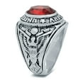 thumbnail image 2 of 15mm Rhodium Plated United States Army Military Red CZ Ring, Size 9, 2 of 7