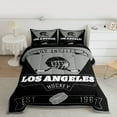 thumbnail image 2 of jejeloiu Hockey City Bedding Comforter Set,Los Angeles Twin Comforter Sets,Black Gray Bedding Set For Child,Luxury Bedroom Decor Reversible,2pcs, 2 of 8