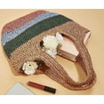 thumbnail image 3 of Kukuzhu Women Straw Tote Bag Fashion Large Handmade Woven Colorful Summer Handbag Large Beach Holiday Bag, 3 of 3