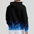 thumbnail image 4 of Penkiiy Mens Flames Waffle Hooded Sweatshirt Casual Long Sleeve Drawstring Waffle Knit Pullover Hoodies XS Blue, 4 of 4