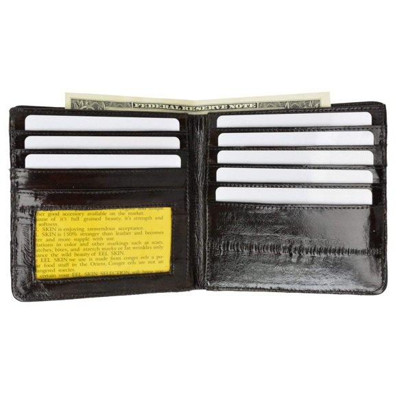 Genuine Eel Skin Bi-fold Mens Hipster Wallet E 711