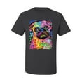 thumbnail image 3 of Funny Neon Pug | Dean Russo Art Animal Lover Men's T-Shirt, Charcoal, XX-Large, 3 of 6