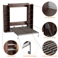 thumbnail image 2 of WIILAYOK Queen Size Murphy Bed Cabinet in Walnut with 5-Tier Storage Shelves, Foldable Platform Bed Wall Cabinet Bedframe for Small Space, Bedroom, Guest Room, 2 of 10