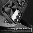 thumbnail image 2 of SaniMore for Samsung Galaxy S23 FE Stand Case, Slide Camera Cover 360 Degree Rotating Kickstand Magnetic Car Mount Hybird Tri-layer Rugged Shell Military-grade Shockproof Anti-drop Cover, Black, 2 of 10