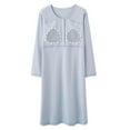 thumbnail image 4 of WUANDIXFA Robes de Maternité Pyjamas de Maternité Allaitement Coton Manches Longues Robe à Ouverture devant Vêtements de Maison Pyjamas Prénatal Post-Partum Bleu Pâle,m, 4 of 4
