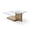Natural, variant on GZXS 43.7" Rectangular Coffee Table with Tempered Glass Top & Shelf, Z-Shaped Design, 3-Tier MDF Center Table for Living Room, Reception Room, Walnut