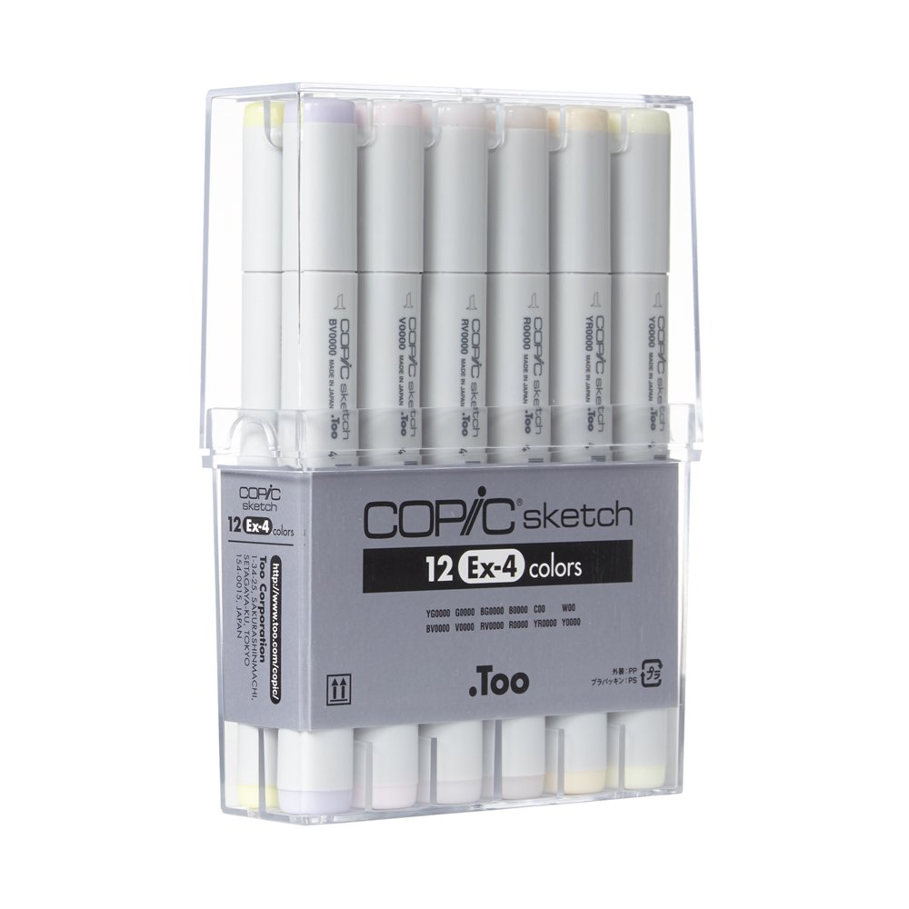 Copic® Sketch Marker Set, 12-Color Set EX-4 - Walmart.com - Walmart.com