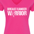 thumbnail image 4 of Inktastic Breast Cancer Warrior Women's V-Neck T-Shirt, 4 of 5