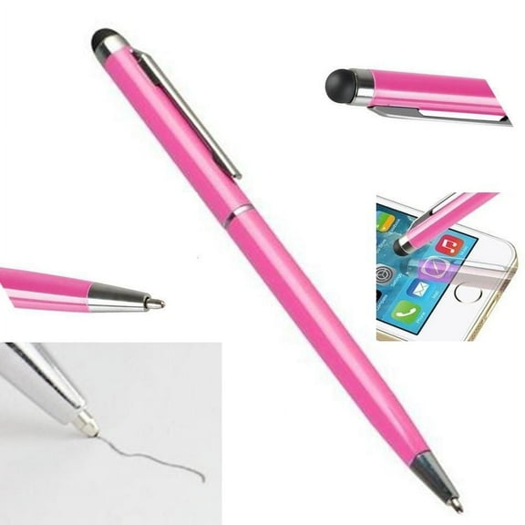 Stylus Pen [10 pcs, Pink], 2-in-1 Universal Touch Screen Stylus   Ballpoint Pen For Smartphones Tablets   10 Extra Ink