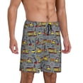 thumbnail image 2 of Kdxio Modern Excavator Print Mens Sleep Shorts Bottoms Soft Comfy Pajama Wear Pants with Drawstring Pockets, 2 of 7