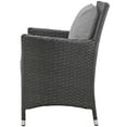 thumbnail image 2 of Modern Contemporary Urban Design Outdoor Patio Balcony Garden Furniture Side Dining Chair, Set of Two , Sunbrella Rattan Wicker, Grey Gray, 2 of 4