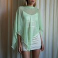 thumbnail image 2 of Womens Dressy Tops Poncho Chiffon Blouses, Asymmetrical Lightweight Flowy Shirt, Chiffon Cape Shawl and Wraps for Women, Soft Capelet for Evening Dress, Wedding Capes Cover-Up, 2 of 6