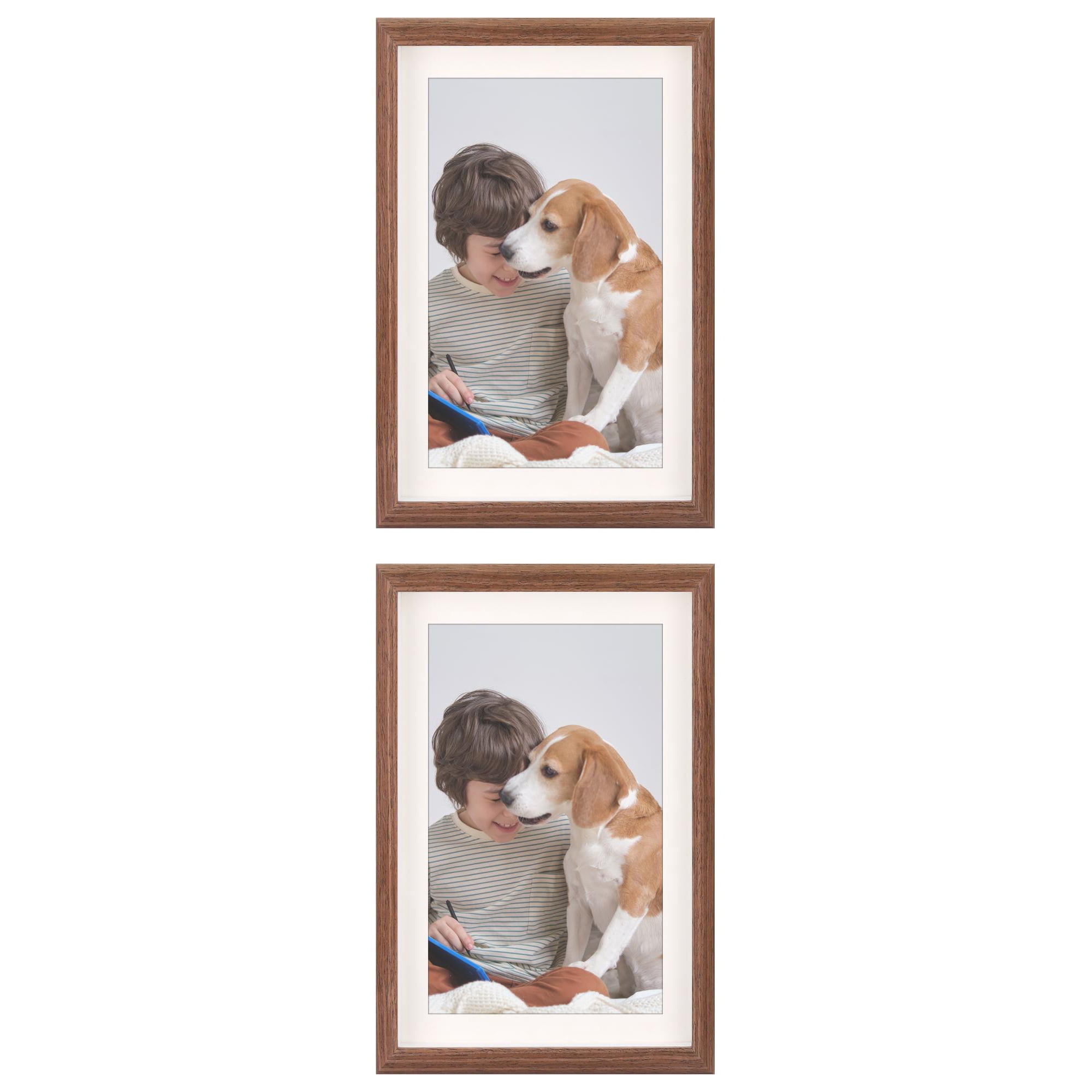 Unique Bargains 2 Packs Picture Frames Walnut Color 4x6