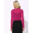thumbnail image 3 of DARING DIVA Bolero Sheer Textured Crop Cardigan Shrug L Hot Pink, 3 of 6