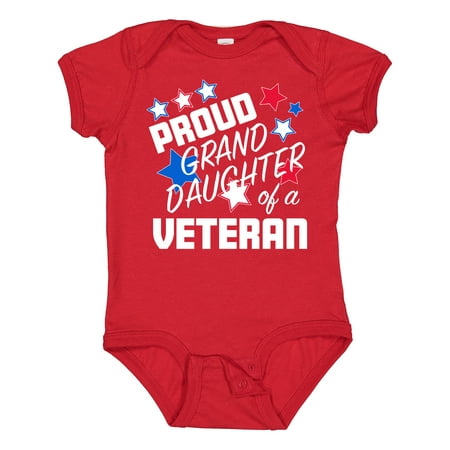 

Inktastic Proud Granddaughter of a Veteran- Veterans Day Gift Baby Girl Bodysuit