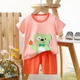 thumbnail image 2 of mgoYE 9 Month Baby Girl Clothes House Cartoon Outfit Set T-Shirt and Short for Little Kids|Light Pink 6-9 Months, 2 of 4