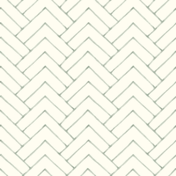 Chesapeake Oswin Teal Tiered Herringbone Wallpaper, 20.5-in by 33-ft
