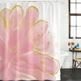 thumbnail image 3 of Pink Gold Waterproof Fabric Shower Curtain,Boho Modern Abstract Minimalist Aesthetic Flower Waterproof Fabric Shower Curtain for Bathroom Curtains Bathtubs Shower Curtains with 12 Hooks Small 36x78in, 3 of 8