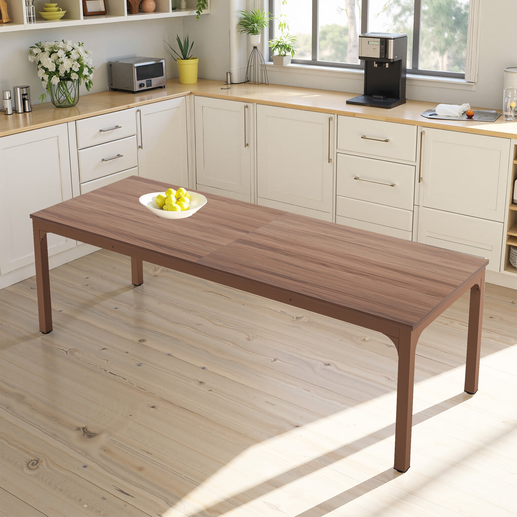 MAYEERTY 78.7 Inch Dining Table, 6-8 Seater Rectangular Table with 25mm MDF Board & Heavy Duty Metal Frame