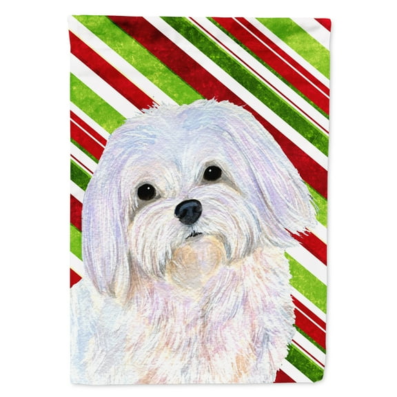 Carolines Treasures SS4551-FLAG-PARENT Maltese Candy Cane Holiday Christmas Flag  multicolor