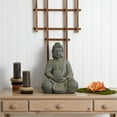 thumbnail image 5 of Pemberly Row Indoor/Outdoor Fiber Clay Full Buddha Pose Statue in Gray, 5 of 6