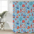 thumbnail image 2 of Small Stall Shower Curtain 36x78 Inch Narrow Half Size Coastal Blue Bath Curtains Bathroom Decor Tropical Starfish Coral Summer Beach Waterproof Fabric Shower Curtain Set with Hooks 36 Inch, 2 of 6