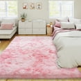 thumbnail image 3 of Socofuz Indoor Fluffy Rug,5x7 Fuzzy Non-Slip Carpets for Girls Room Bedroom Kids Room Nursery Home Decor Tie-dye Pink, 3 of 7