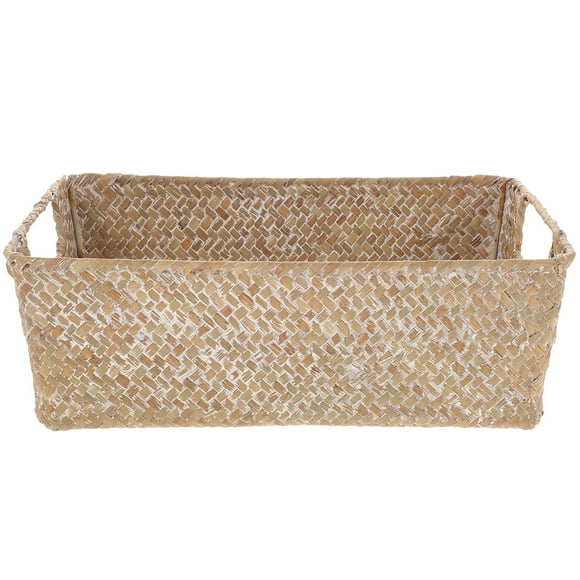 TABLZONE Small Storage Basket With Lid Light Brown Wicker Storage 1Set