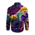 thumbnail image 4 of FAVIPT Mardi Gras Outfits for Men Long Sleeve Lapel Button Down Shirts Funky Mardi Gras Masks Printed Casual Festivel Parade Shirts 2025 Multicolor,S, 4 of 4