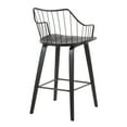 thumbnail image 3 of Winston Farmhouse Counter Stool In Black Wood And Black Metal, 3 of 7