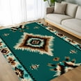 thumbnail image 4 of 8x10 Area Rugs Green Southwestern Non-Skid Rubber Backing Large Rectangle Rugs - Living Room Bedroom Home Office, Boho Ethnic Geometric Retro Indoor Floor Mat Carpets Washable Rug, 4 of 9