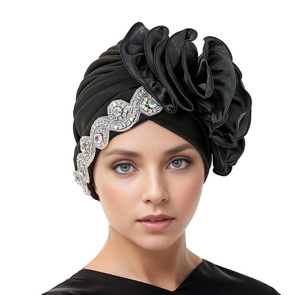 BEFOKA Flower Turban Headwears, Hijab Undercap for Women,Soft Head Wraps Headwears Elastic Cap for Women with Hair Loss