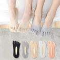 thumbnail image 3 of Invisble Socks Women Five Toes No Show Ultra Low Cut Linger with Gel Tab Breathable Orthopedic Socks with String, 3 of 5