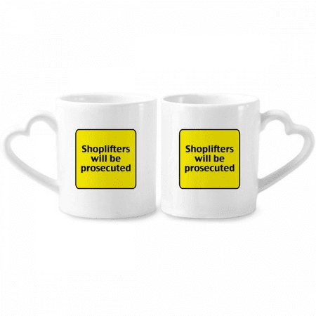 

Logo Shoplifters Will Be Prosecuted Couple Porcelain Mug Set Cerac Lover Cup Heart Handle